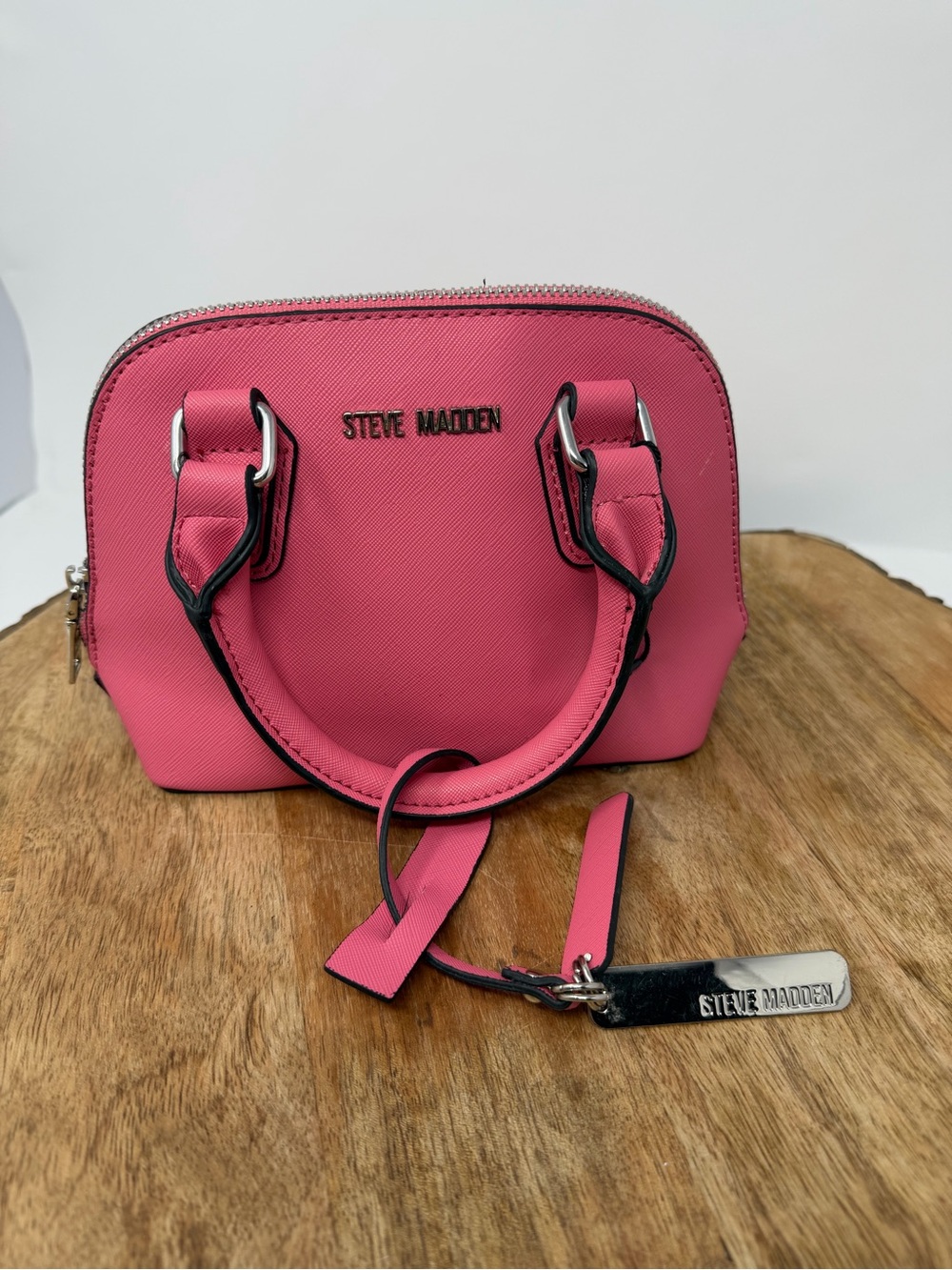 Steve Madden Hot Pink Mini Dome Satchel Hand Bag Coquette Girl Bubblegum Barbie